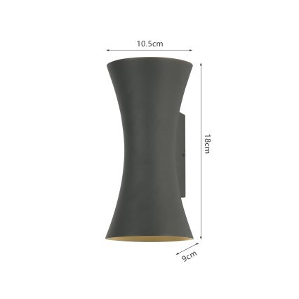 Brilagi - LED Utomhusvägglampa BICON LED/10W/230V antracit IP44