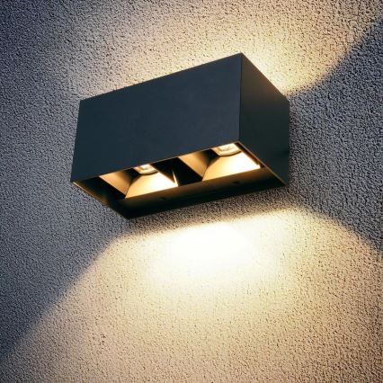 Brilagi - LED utomhusvägglampa DOUBLE CUBE LED/12W/230V antracit IP65