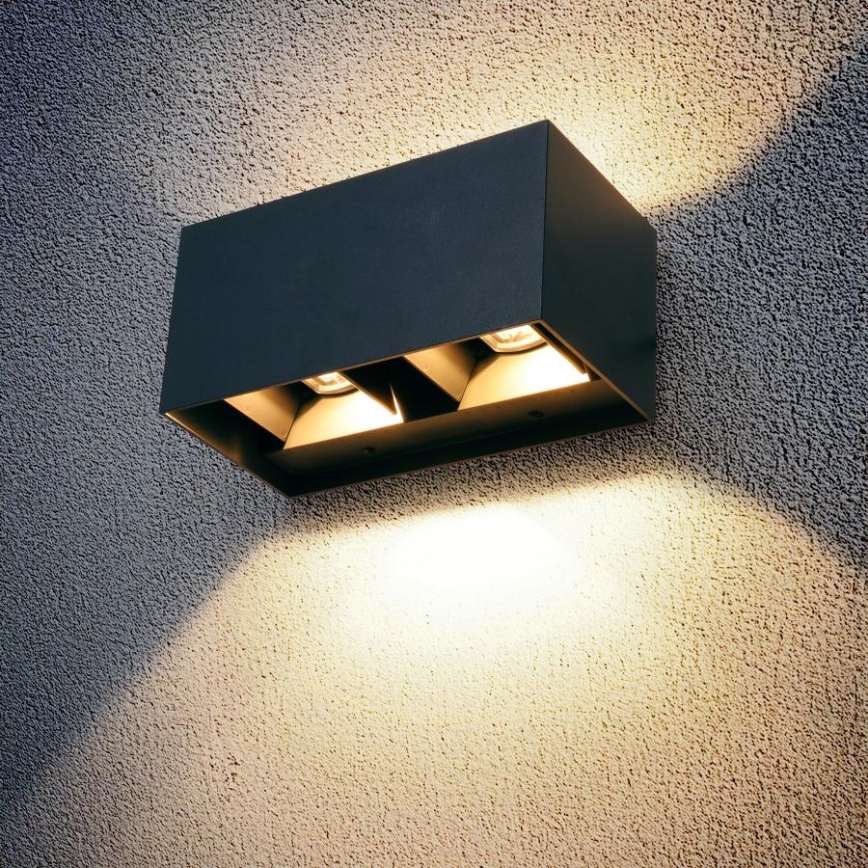 Brilagi - LED utomhusvägglampa DOUBLE CUBE LED/12W/230V antracit IP65