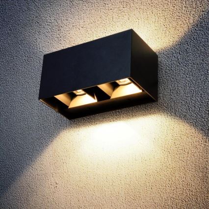 Brilagi - LED utomhusvägglampa DOUBLE CUBE LED/12W/230V svart IP65