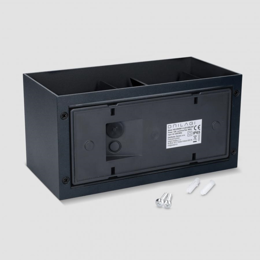 Brilagi - LED utomhusvägglampa DOUBLE CUBE LED/12W/230V svart IP65