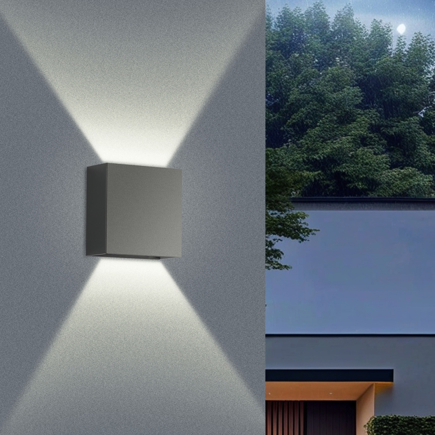 Brilagi - LED-utomhusvägglampa DOUBLERAY LED/4W/230V antracit IP65