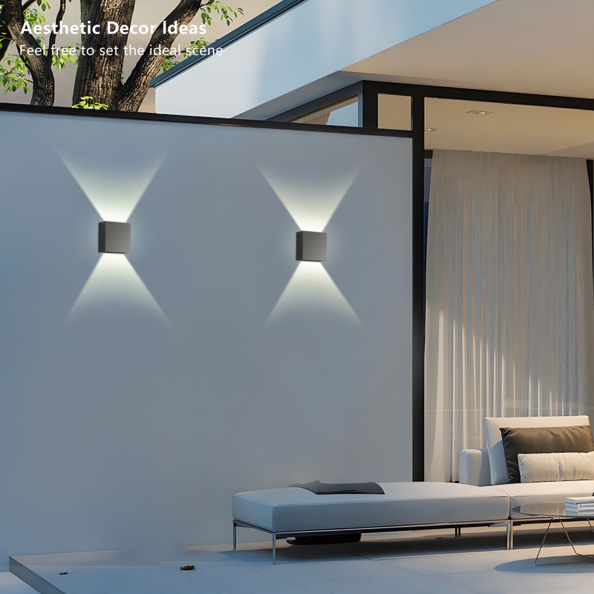 Brilagi - LED-utomhusvägglampa DOUBLERAY LED/4W/230V antracit IP65