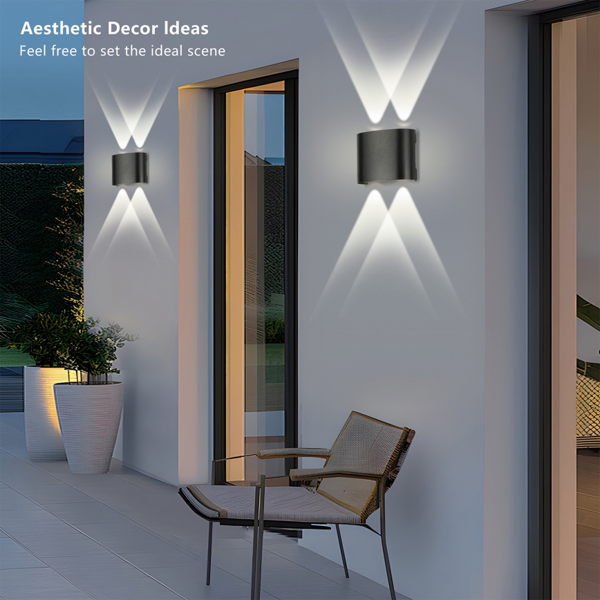 Brilagi - LED utomhusvägglampa FLAREBOX LED/4W/230V svart IP65