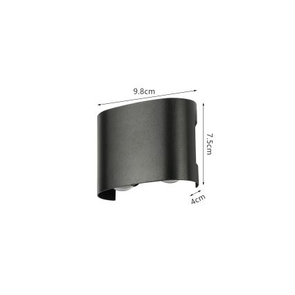 Brilagi - LED utomhusvägglampa FLAREBOX LED/4W/230V svart IP65
