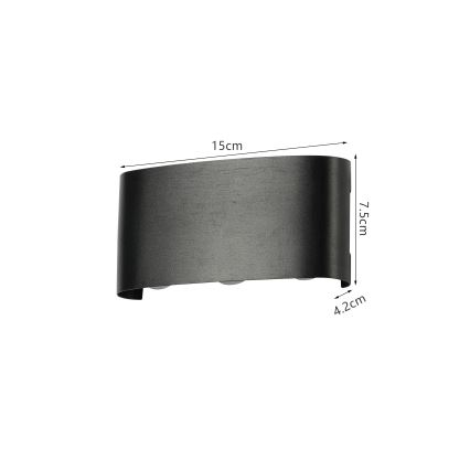 Brilagi - LED utomhusvägglampa FLAREBOX LED/6W/230V svart IP65