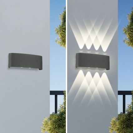Brilagi - LED Utomhusvägglampa FLAREBOX LED/8W/230V antracit IP65