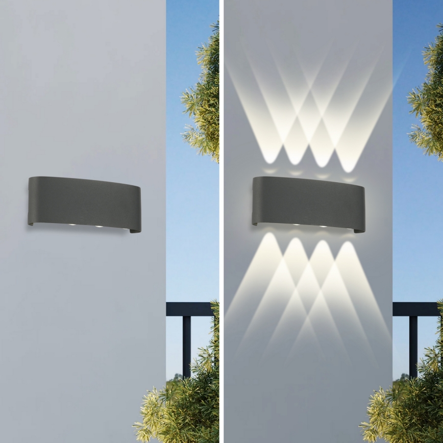 Brilagi - LED Utomhusvägglampa FLAREBOX LED/8W/230V antracit IP65