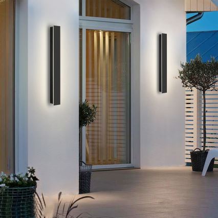 Brilagi - LED utomhusväggarmatur LINEAR LED/12W/230V 3000K IP65 50 cm svart