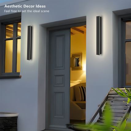 Brilagi - LED utomhusväggarmatur LINEAR LED/12W/230V 3000K IP65 50 cm svart