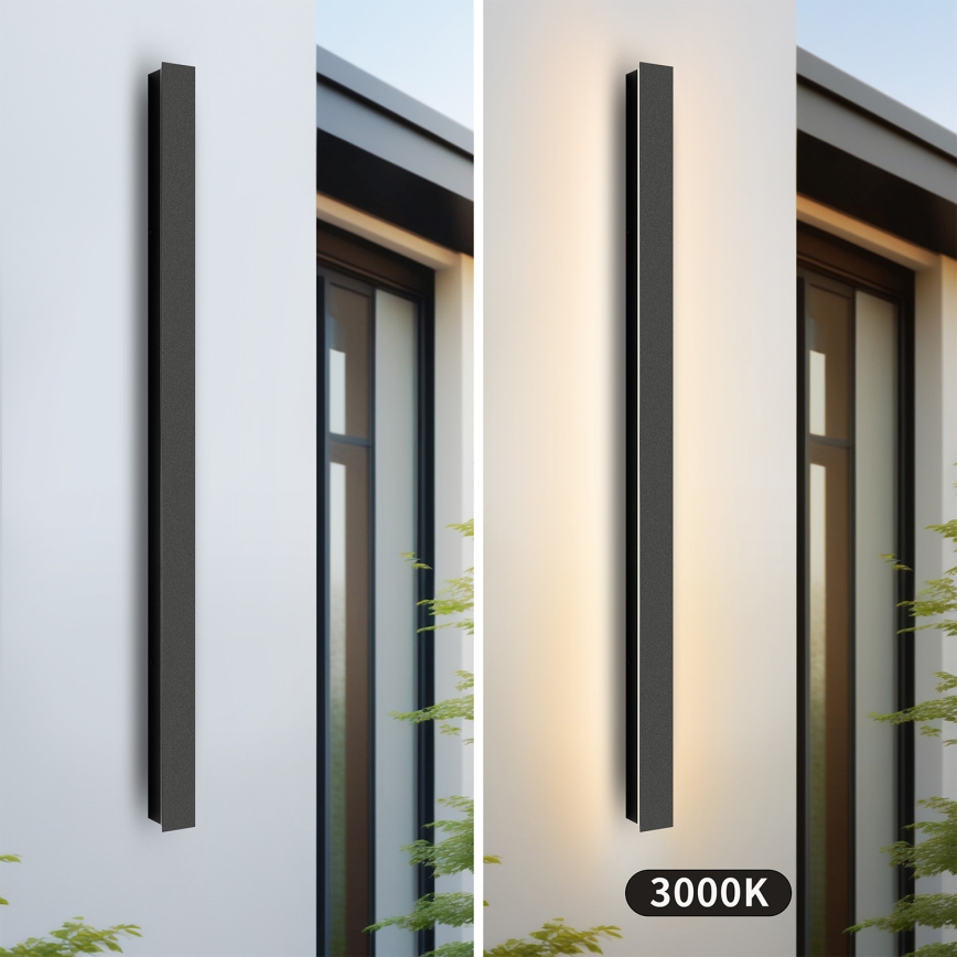 Brilagi - LED utomhusväggarmatur LINEAR LED/22W/230V 3000K IP65 100 cm svart CRI 90