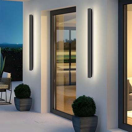 Brilagi - LED utomhusväggarmatur LINEAR LED/22W/230V 3000K IP65 100 cm svart CRI 90