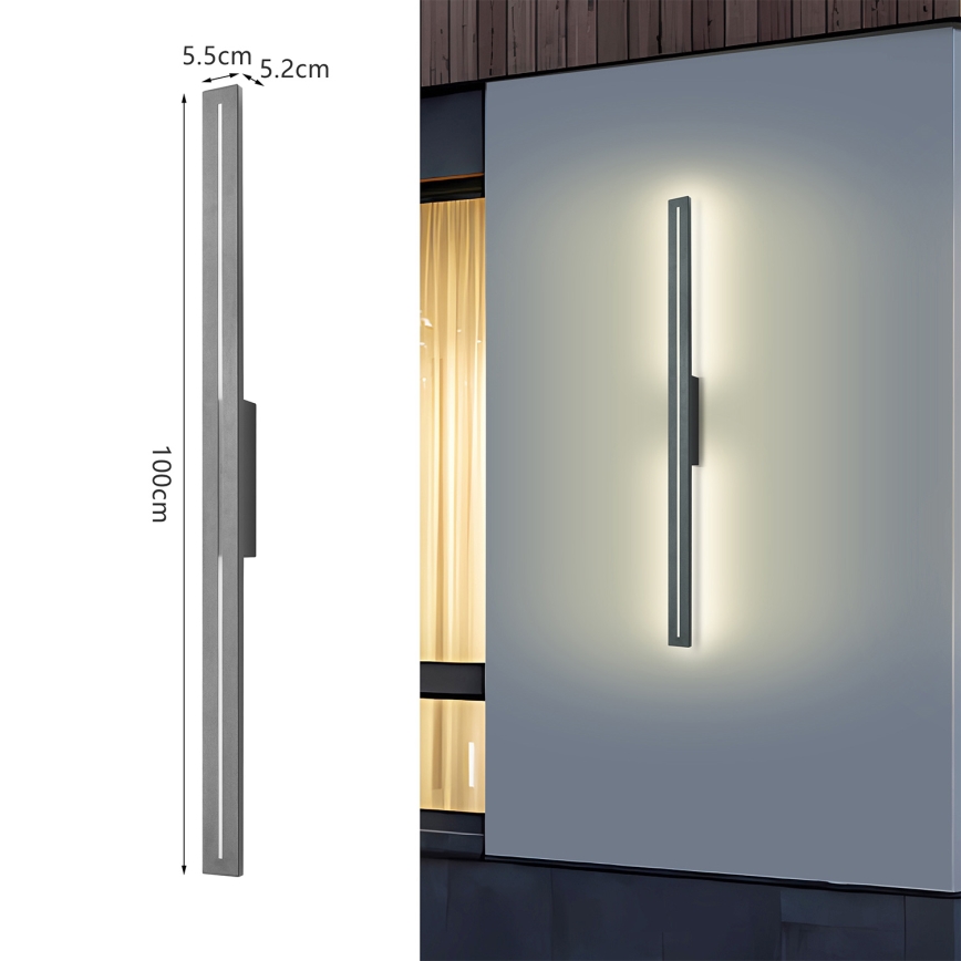 Brilagi - LINEO LED utomhus väggarmatur 24W/230V 3000K IP65 100 cm antracit