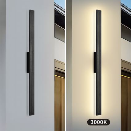 Brilagi - LED utomhusväggarmatur LINEO LED/24W/230V 3000K IP65 100 cm svart