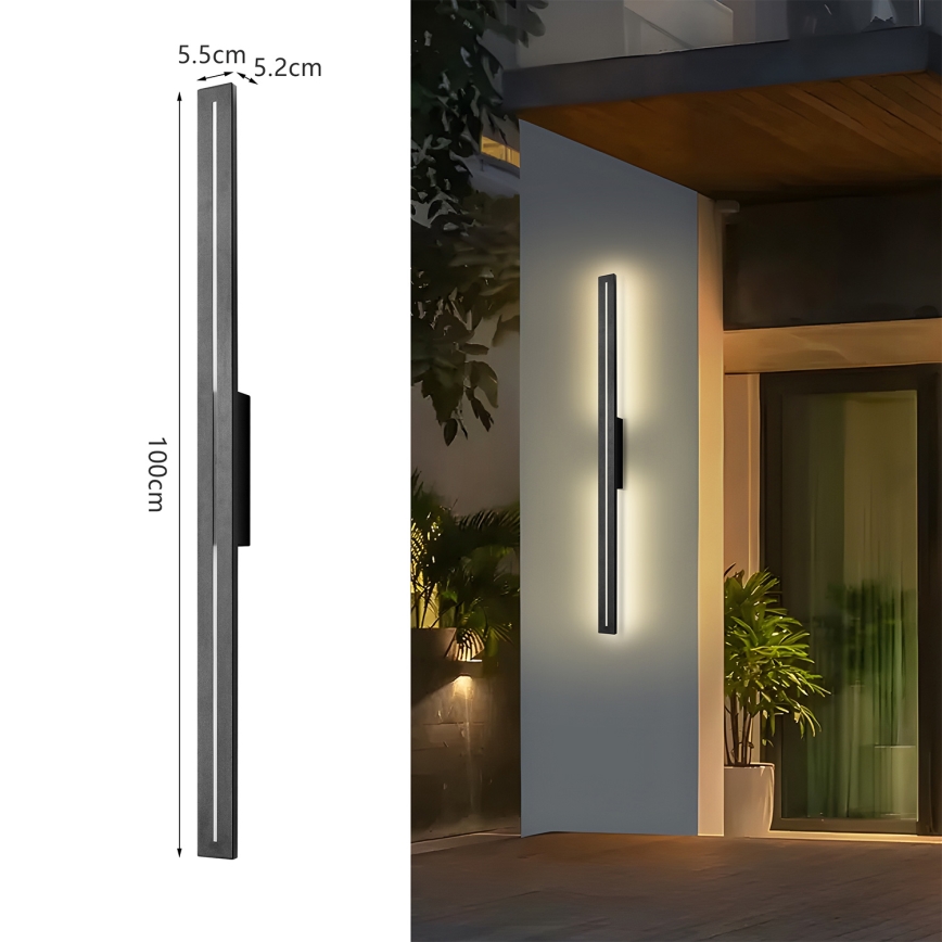 Brilagi - LED utomhusväggarmatur LINEO LED/24W/230V 3000K IP65 100 cm svart