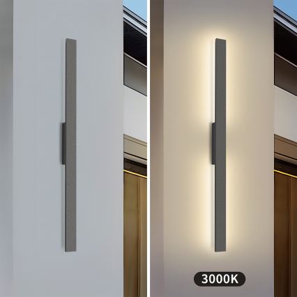 Brilagi - LUNA LED utomhusväggarmatur 24W/230V 3000K IP65 100 cm antracit CRI 90