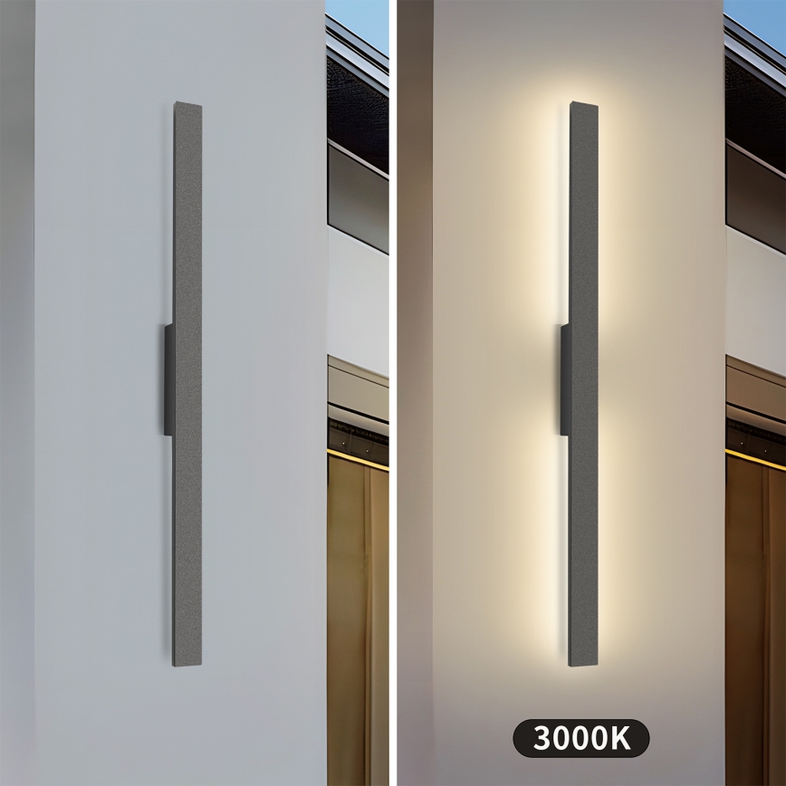 Brilagi - LUNA LED utomhusväggarmatur 24W/230V 3000K IP65 100 cm antracit CRI 90