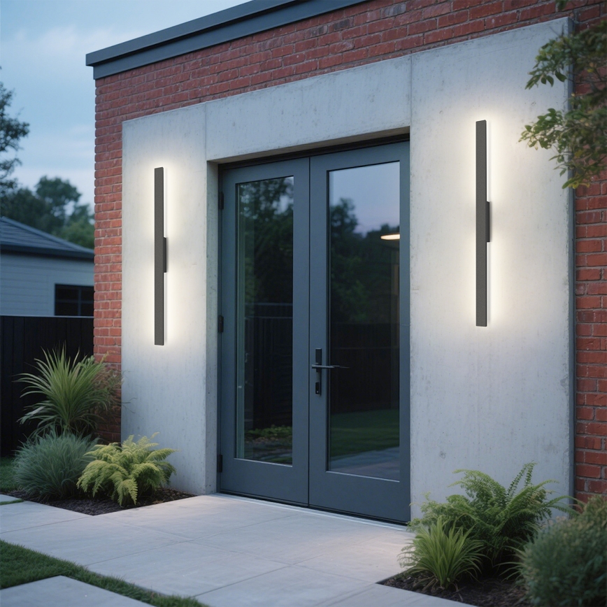 Brilagi - LUNA LED utomhusväggarmatur 24W/230V 3000K IP65 100 cm antracit CRI 90