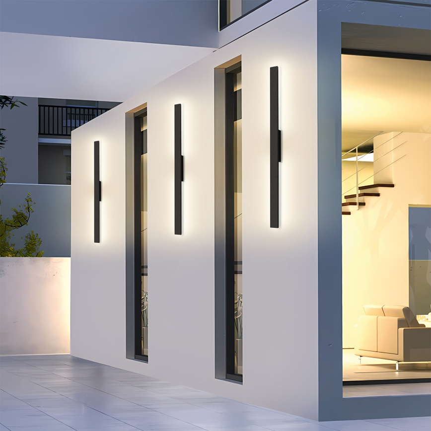 Brilagi - LED utomhusvägglampa LUNA 24W/230V 3000K IP65 100 cm svart CRI 90