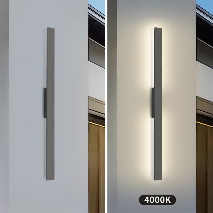 Brilagi - LUNA LED-utomhusväggarmatur, 24 W, 230 V, 4000 K, IP65, 100 cm, antracit, CRI 90