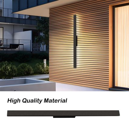 Brilagi - LED utomhusvägglampa LUNA 24W/230V 4000K IP65 100 cm svart CRI 90