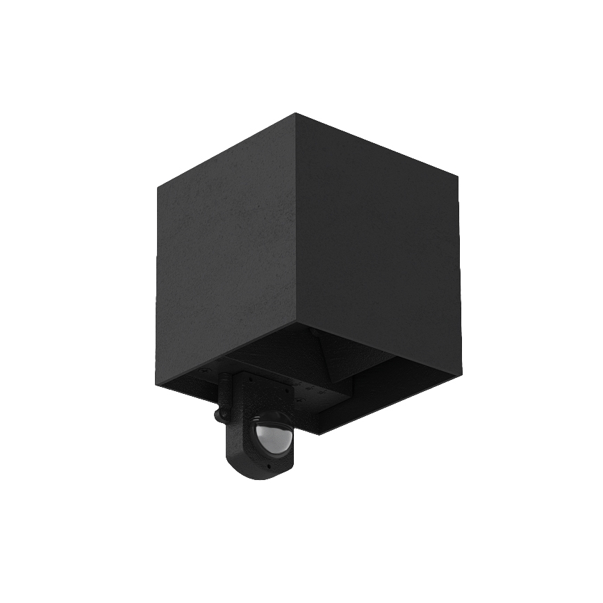 Brilagi - LED utomhusvägglampa med sensor CUBE LED/6W/230V svart IP65