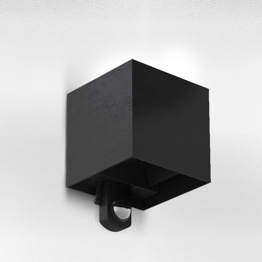 Brilagi - LED utomhusvägglampa med sensor CUBE LED/6W/230V svart IP65