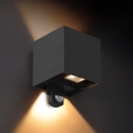 Brilagi - LED utomhusvägglampa med sensor CUBE LED/6W/230V svart IP65