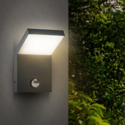 Brilagi - LED utomhusvägglampa med sensor RIANO LED/8W/230V antracit IP65