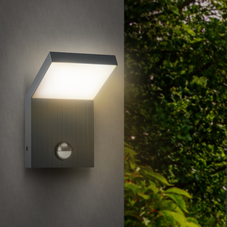 Brilagi - LED utomhusvägglampa med sensor RIANO LED/8W/230V antracit IP65
