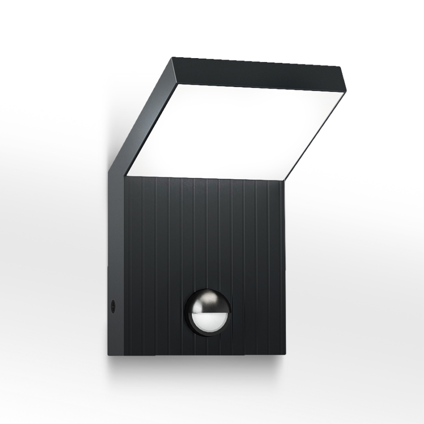 Brilagi - LED utomhusvägglampa med sensor RIANO LED/8W/230V antracit IP65