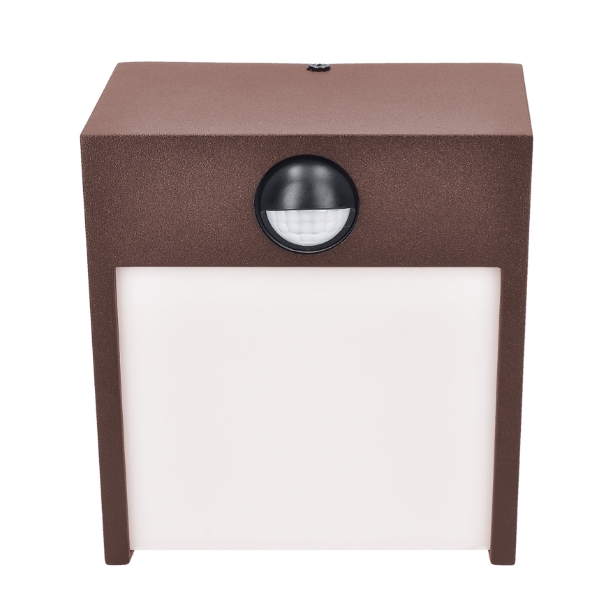 Brilagi - LED utomhusvägglampa med sensor TERNI LED/12W/230V brun IP44