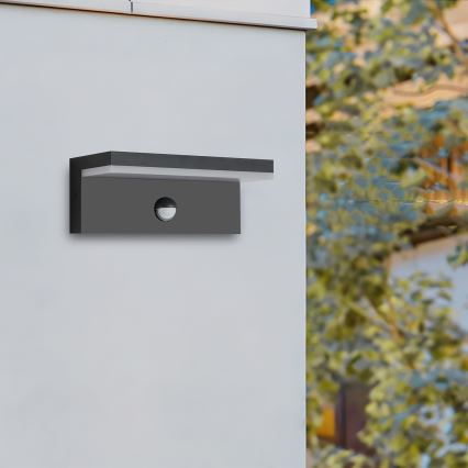 Brilagi - LED utomhusväggarmatur med sensor TESSI LED/10W/230V svart IP54