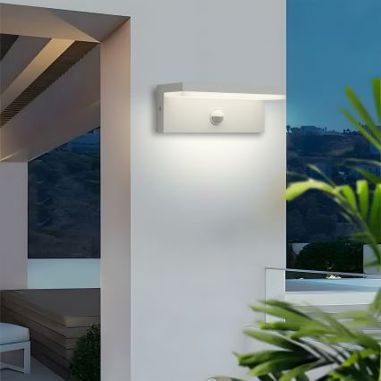 Brilagi - TESSI LED väggarmatur för utomhusbruk med sensor LED/10W/230V vit IP54