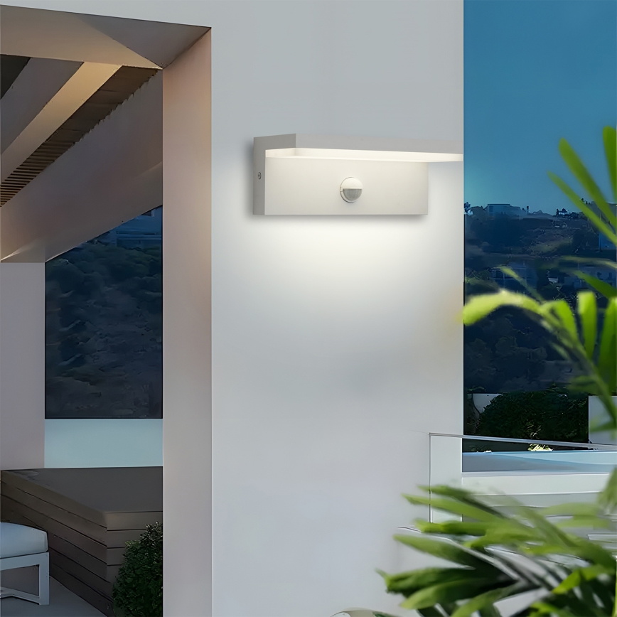 Brilagi - TESSI LED väggarmatur för utomhusbruk med sensor LED/10W/230V vit IP54