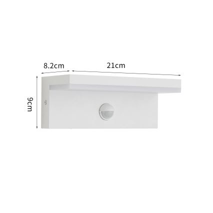 Brilagi - TESSI LED väggarmatur för utomhusbruk med sensor LED/10W/230V vit IP54