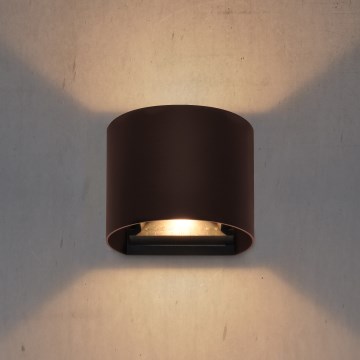 Brilagi - LED utomhusvägglampa RONDO LED/6W/230V brun IP54