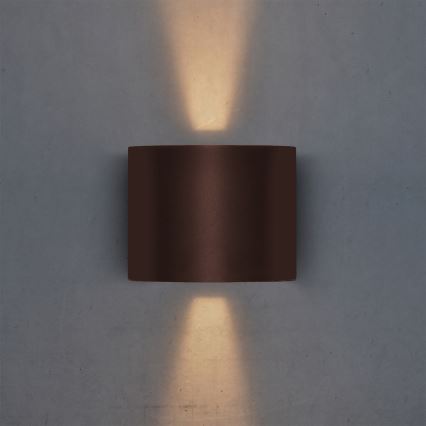 Brilagi - LED utomhusvägglampa RONDO LED/6W/230V brun IP54