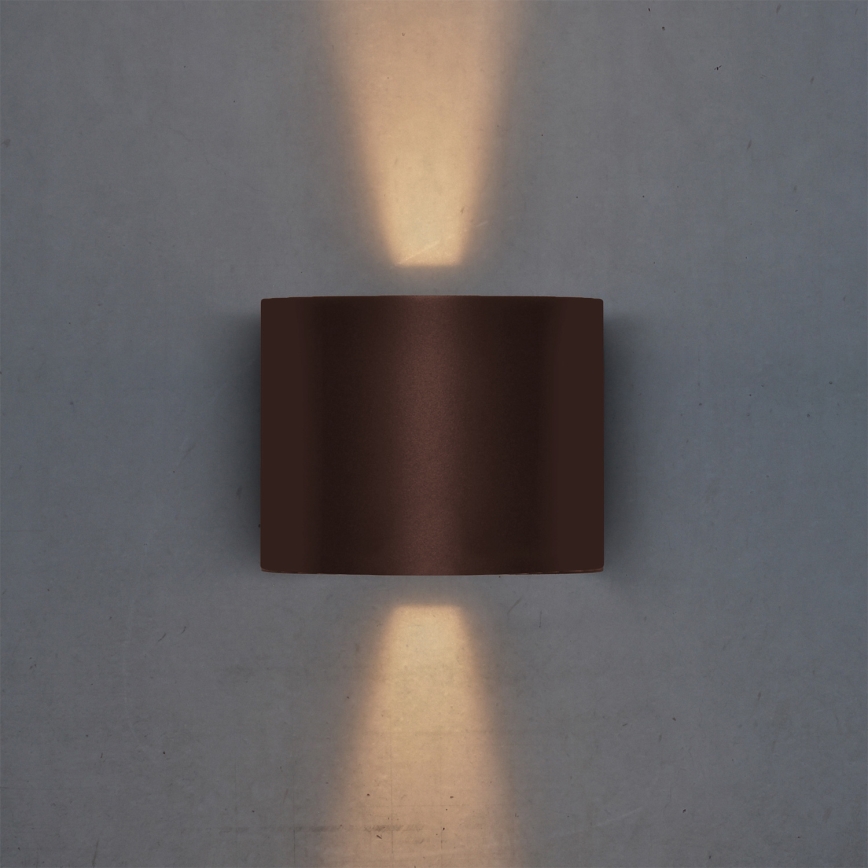 Brilagi - LED utomhusvägglampa RONDO LED/6W/230V brun IP54