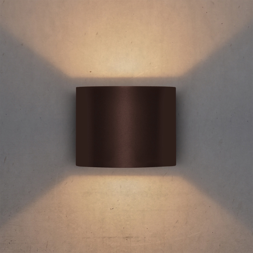 Brilagi - LED utomhusvägglampa RONDO LED/6W/230V brun IP54