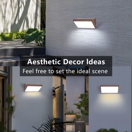 Brilagi - LED utomhusvägglampa TRIANGLE LED/20W/230V brun IP65