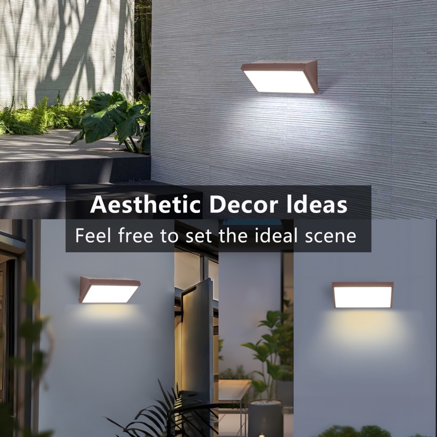 Brilagi - LED utomhusvägglampa TRIANGLE LED/20W/230V brun IP65