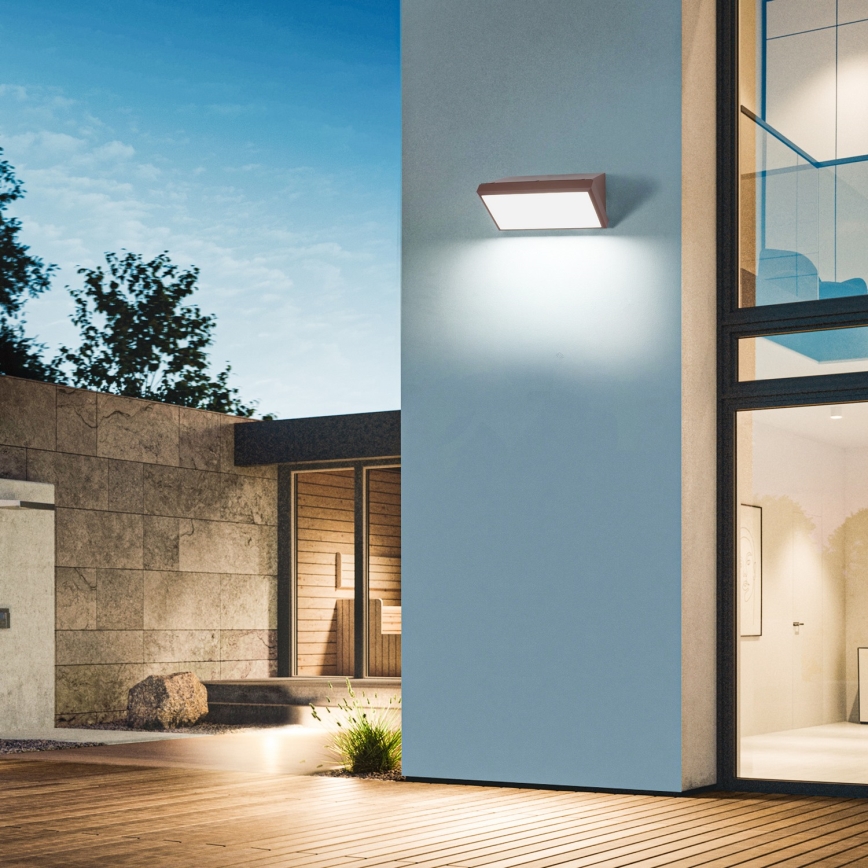 Brilagi - LED utomhusvägglampa TRIANGLE LED/20W/230V brun IP65