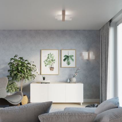 Brilagi -  LED väggbelysning HERA 1xE27/7,5W/230V trä