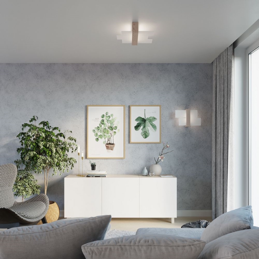 Brilagi -  LED väggbelysning HERA 1xE27/7,5W/230V trä