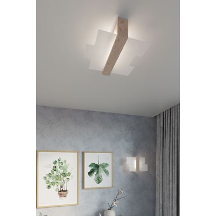 Brilagi -  LED väggbelysning HERA 1xE27/7,5W/230V trä
