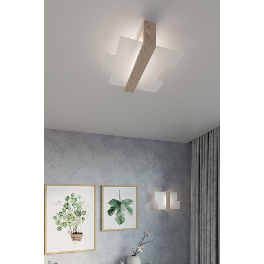 Brilagi -  LED väggbelysning HERA 1xE27/7,5W/230V trä