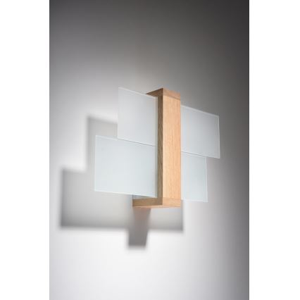 Brilagi -  LED väggbelysning HERA 1xE27/7,5W/230V trä