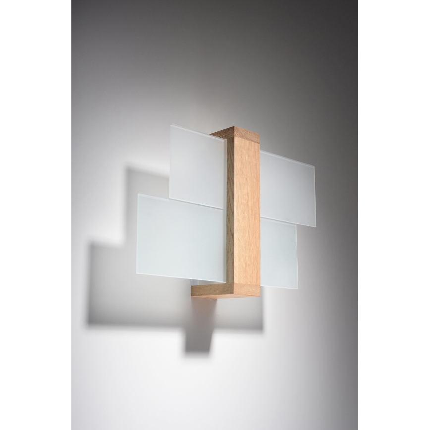 Brilagi -  LED väggbelysning HERA 1xE27/7,5W/230V trä