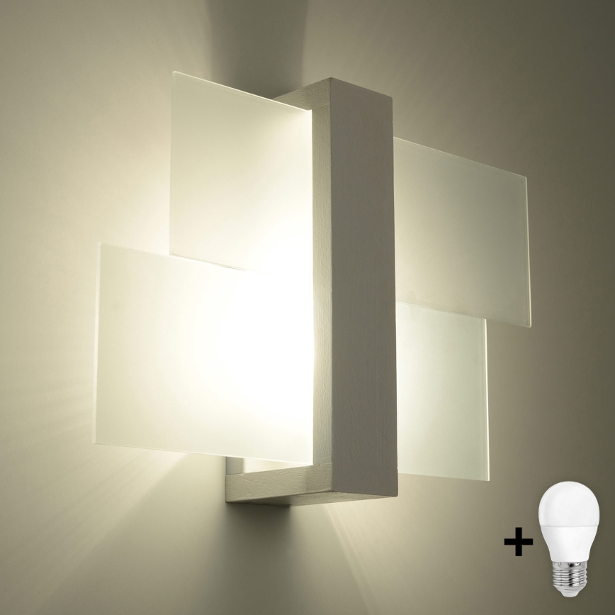 Brilagi -  LED väggbelysning HERA 1xE27/7,5W/230V vit